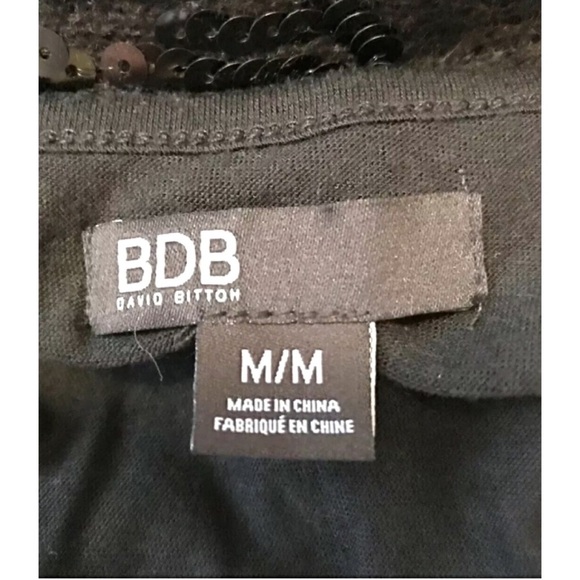 ✨DAVID BITTON NWT Black Sequin Knit Dress w/ Matching Slip – Size M ✨ - Picture 4 of 6